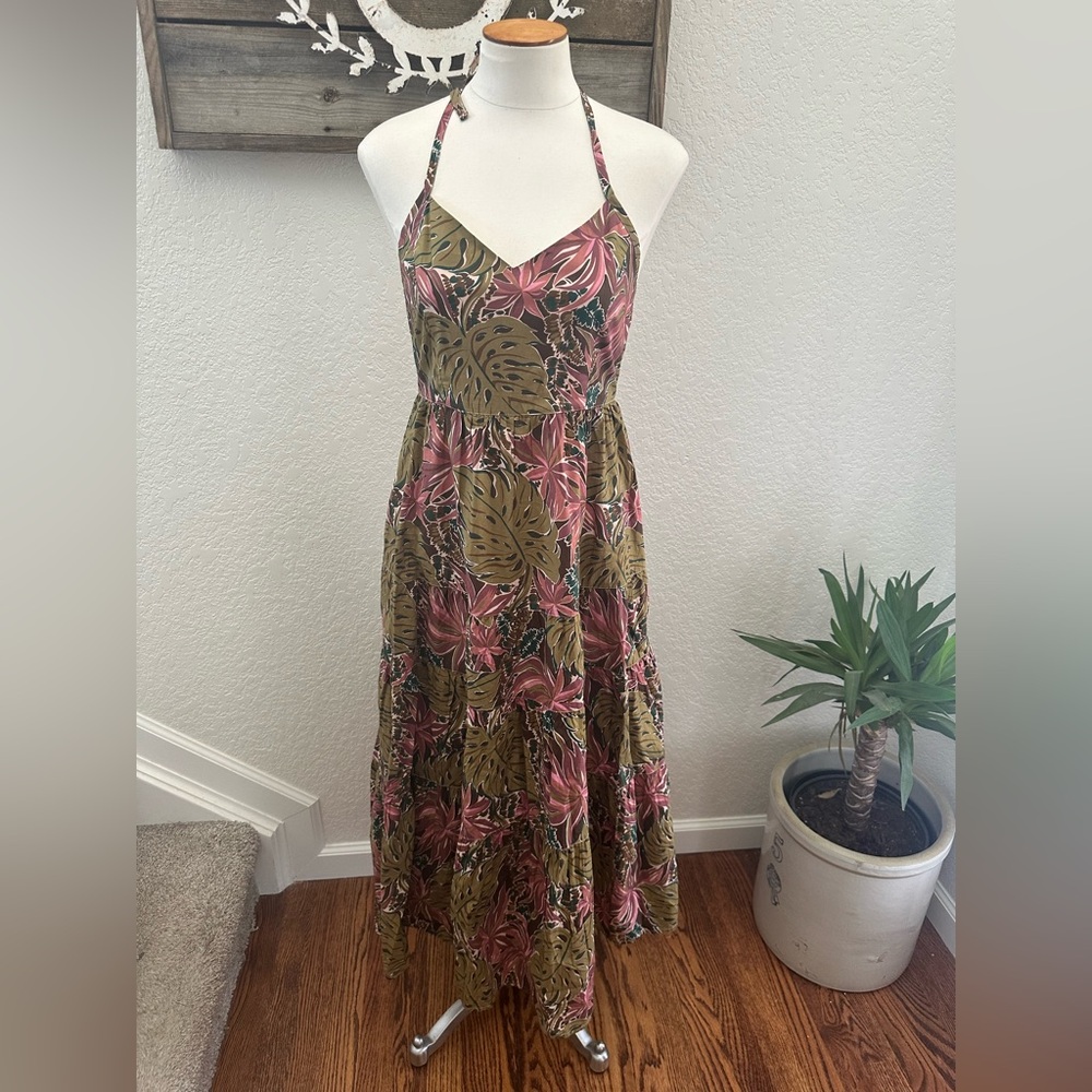 Madewell Floral Halter Maxi Dress NL123 Ladies Small NWT